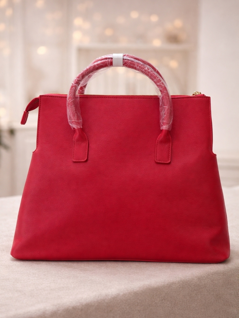 Bebe | Susanna Shopper Tote ❤️ Red With Gold Hardware | Crossbody Strap - Picture 2 of 4